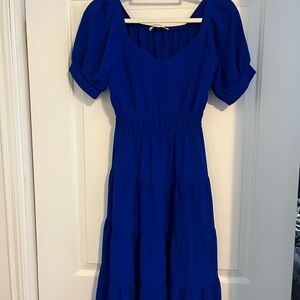 Vibrant Blue Midi Dress